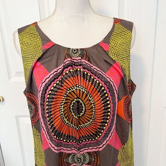 Uncle Frank Anthropologie Sleeveless Gray and Pink Shift Dress Size Large Made i - Picture 4 of 8